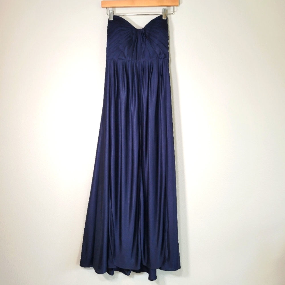 Jenny Yoo Convertible Navy Blue Bridesmaid Formal Maxi Dress 8